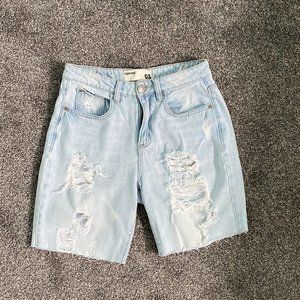 Bermuda Distressed Denim Shorts